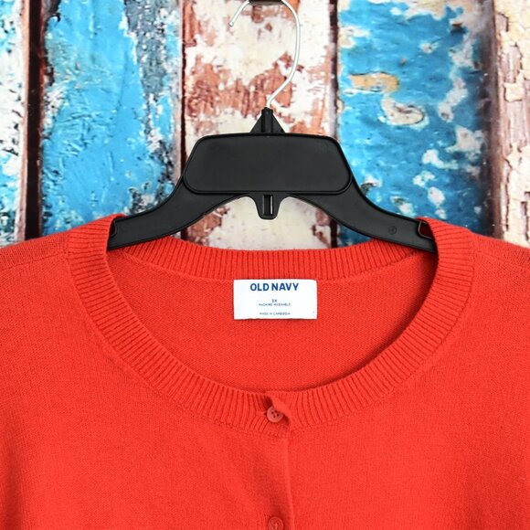 Women's Old Navy SoSoft Crop Cardigan Sweater Long Sleeve SIZE 3X Auburn NEW - Picture 3 of 9
